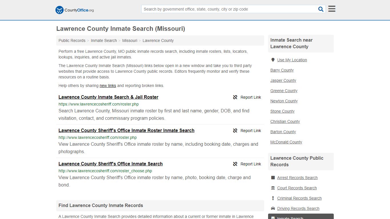 Inmate Search - Lawrence County, MO (Inmate Rosters & Locators)